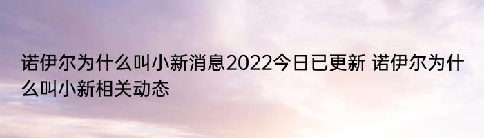 诺伊尔为什么叫小新消息2022今日已更新 诺伊尔为什么叫小新相关动态